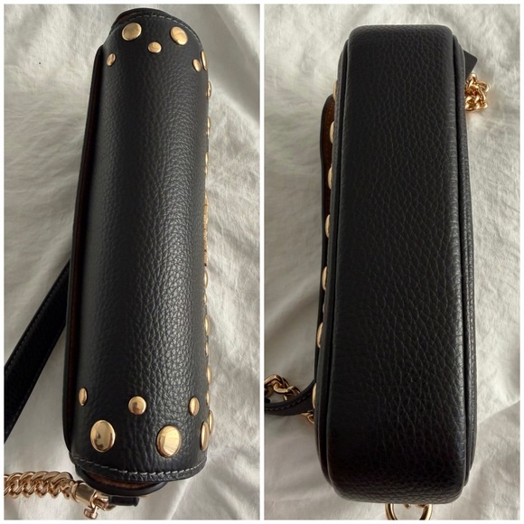👑✅PRICE FIRM✅COACH Black Pebbled Leather & Gold Studded Bag Wallet Set. NWOT - Picture 5 of 17
